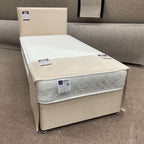 Divan Base Only, single divan with built-in side storage drawers, iDeal Beds showroom photo