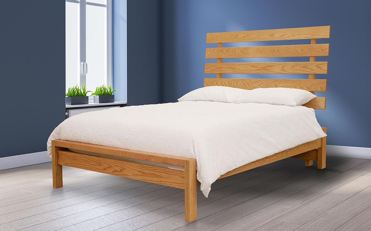 Pisa Oak bed frame