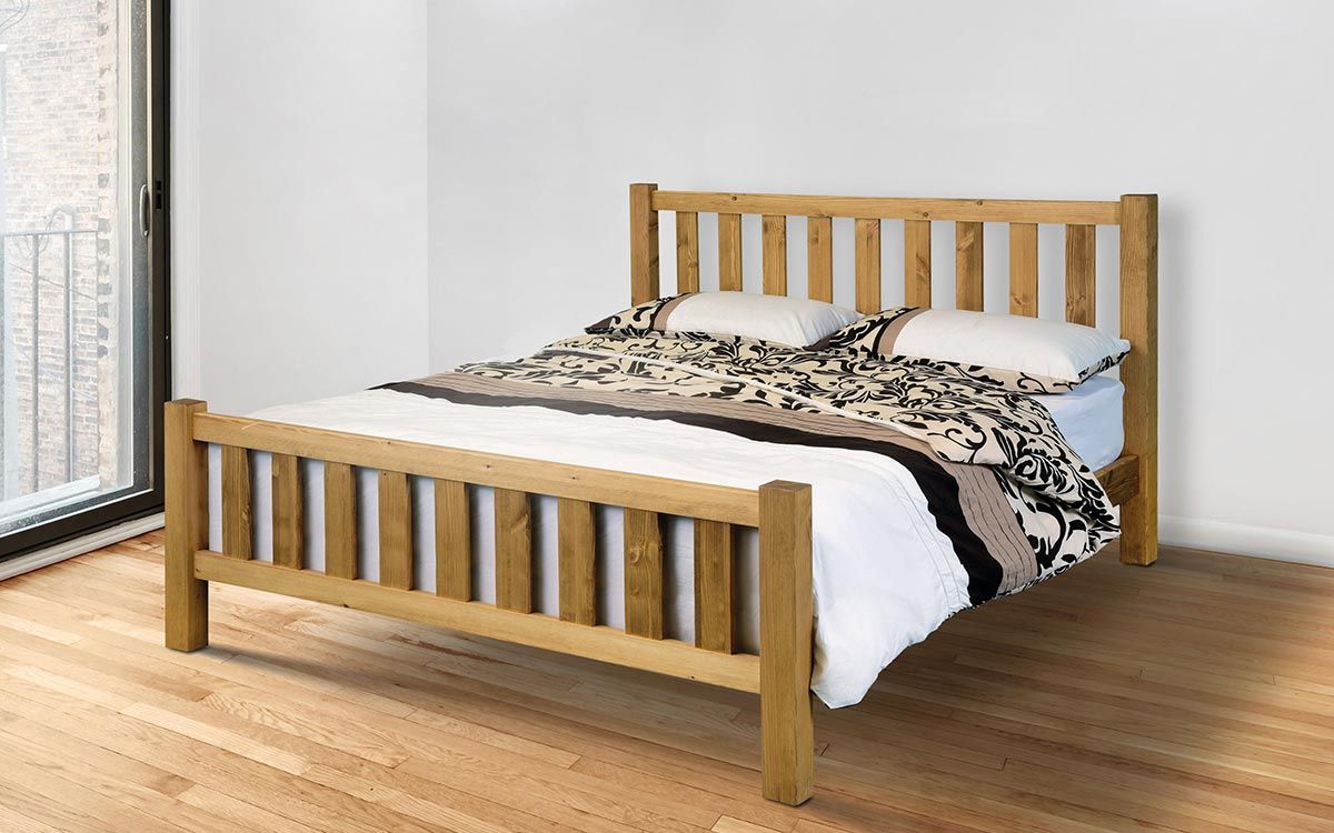Shaker pine bed frame