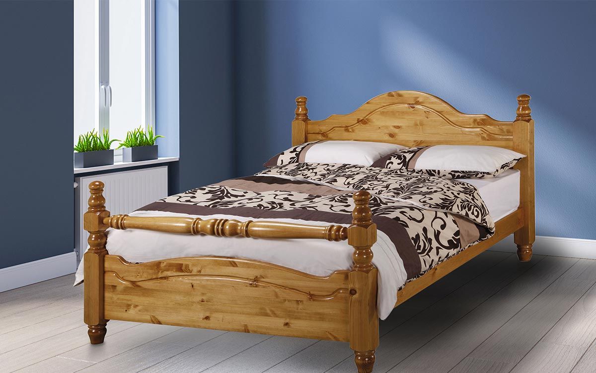 York Rail End pine bed frame