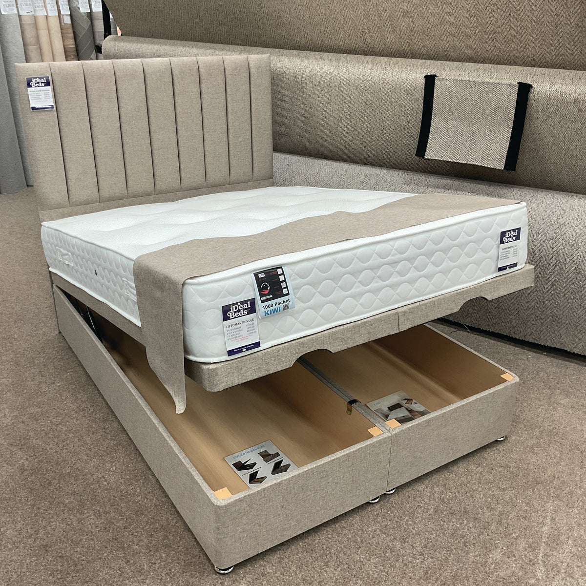 Ottoman Beds. Great for Storage. Easy-lift ottoman storage and supportive pocket-sprung comfort.