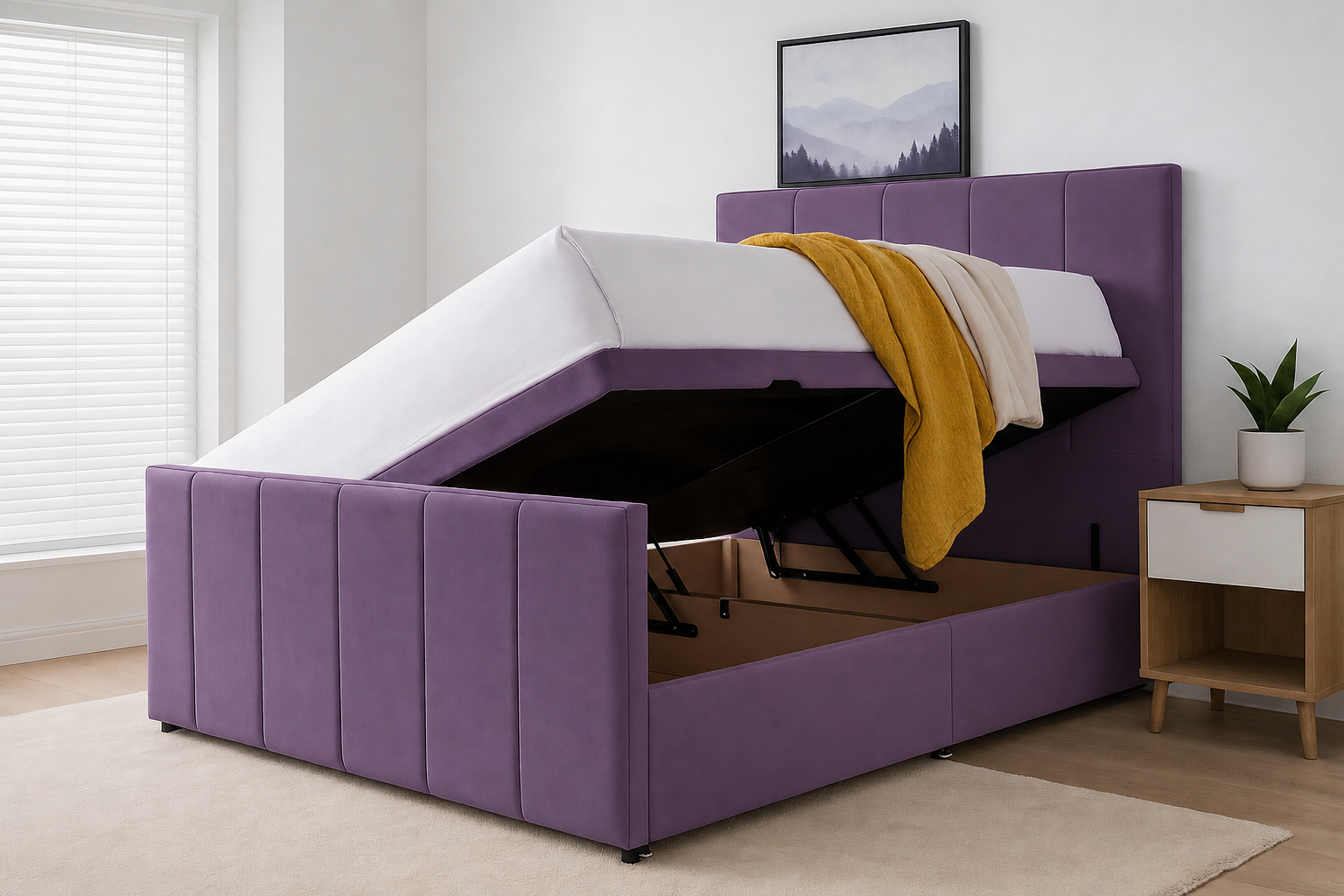 Ottoman Storage Base, side lift construction